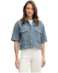 Mos Mosh - Jassen ,Blauw ,Katoen Ebba Bobble Jacket - Lyst