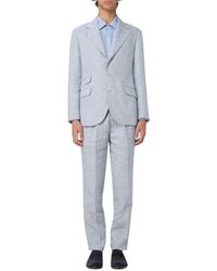 Brunello Cucinelli - Marineblaues Leinen-Zweiteiler-Set - Lyst