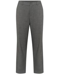 Kaffe - Broeken ,Grijs ,Polyester Donkergrijze Melange Straight Broek - Lyst
