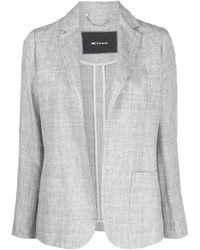 Kiton - Elegante Grijze Linnen Blazer - Lyst
