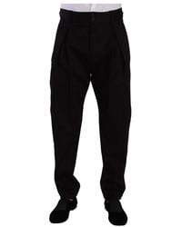 Dolce & Gabbana - Black cotton high waist men trouser dress pants - Lyst