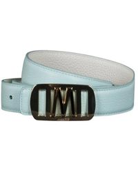 Moorer - Accessoires ,Wit ,Leer Omkeerbare Tweekleurige Riem - Lyst