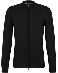 HUGO - Truien & Vesten ,Zwart ,Wol Cardigan Van Zuivere Scheerwol Met Regular Fit - Lyst