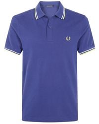 Fred Perry - Tops ,Blauw ,Polo Shirt Met Bies - Lyst