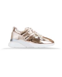 Hogan - Schoenen ,Roze ,Leer Sneakers Van Gelamineerd Leer Met Veters - Lyst