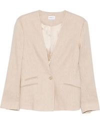 Marella - Jassen ,Leer Blazer Met Één Knoop - Lyst
