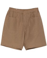 RANRA - Korte Broeken ,Bruin ,Katoen Gestreepte Broek Met Zakken - Lyst