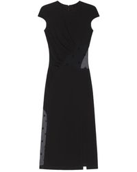 Givenchy - Schwarzes asymmetrisches kleid mit plumetis - Lyst