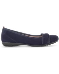 Gabor - Blaue wildleder-ballerinas aus leder - Lyst
