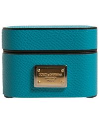 Dolce & Gabbana - Accessoires ,Groen ,Leer Airpods Case - Lyst