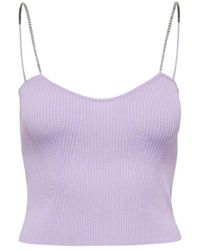 ONLY - Tops ,Roze ,Mouwloze Top Met V-Hals - Lyst