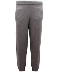 Max Mara - Broeken ,Grijs ,Wol Gebreide Studio Broek Vacuo Stijl - Lyst