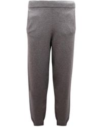 Max Mara - Broeken ,Grijs ,Wol Gebreide Studio Broek Vacuo Stijl - Lyst