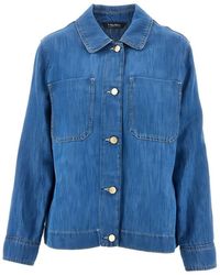 Max Mara - Overhemden ,Blauw ,Katoen Camicia Galante - Lyst