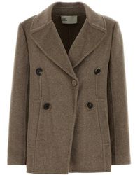 Tory Burch - Jassen ,Wol Double-Breasted Wool Blend Peacoat - Lyst