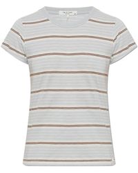 Rag & Bone - Tops ,Grijs ,Katoen The Slub Striped Tee - Lyst