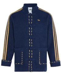 adidas - Fitness ,Blauw ,Wol New Year Knit Jacket - Lyst
