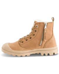 Palladium - Brauner Nubuklederstiefel Mit Reißverschluss Und Warmem Futter - Lyst