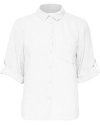 Part Two - Weiße Leinenbluse Mit ¾ Ärmeln - Lyst
