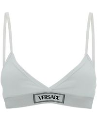 Versace - Ondergoed ,Wit ,Katoen Wit Katoenen Topje - Lyst