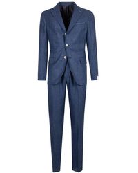 Eleventy - Kostuums ,Blauw ,Wol Abito Monopetto Pant Pences - Lyst
