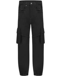 flâneur - Jeans ,Zwart ,Katoen Cargo Broek Wijde Pijp - Lyst