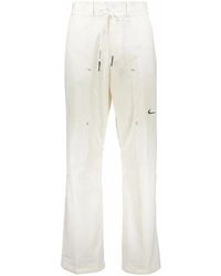 Nike - Fitness ,Wit ,Katoen Off- Track-Pants Met Meerdere Zakken - Lyst