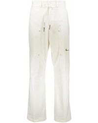 Nike - Fitness ,Wit ,Katoen Off- Track-Pants Met Meerdere Zakken - Lyst