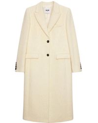MSGM - Jassen ,Wit ,Wol Single-Breasted Jas - Lyst