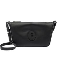 Trussardi - Tassen ,Zwart ,Leer Society Shoulder Bag - Lyst