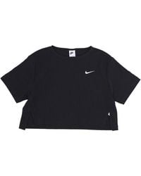 Nike - Fitness ,Zwart ,Katoen Rib Jersey Top - Lyst