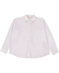 Liu Jo - Overhemden ,Wit ,Katoen Poplin Blouse Met Juwelen Versiering - Lyst