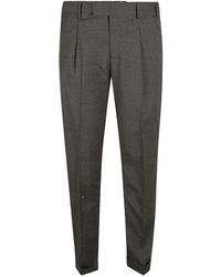 PT Torino - Broeken ,Grijs ,Wol Grijze Casual Broek - Lyst