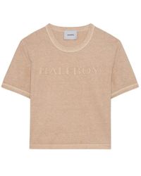 Halfboy - Tops ,Katoen Warm Sand Baby Tee - Lyst