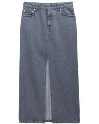 Filippa K - Rokken ,Grijs ,Denim Lange Denim Rok Met Split - Lyst