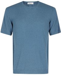 Roberto Collina - Tops ,Blauw ,Girocollo Mc - Lyst