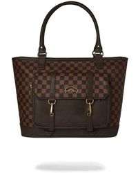 Sprayground - Braune Pixel-Geprägte Tote-Tasche - Lyst