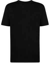 Jil Sander - Schwarzes baumwoll-t-shirt mit weißem logo - Lyst