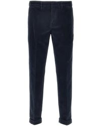 Fay - Broeken ,Blauw ,Katoen Groene Stretch-Katoenen Broek - Lyst