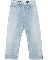 Valentino - Wide Leg Denim Jeans Mit Rückenlogo - Lyst