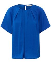 Inwear - Blaue Bluse Mit Kurzen Ärmeln - Lyst
