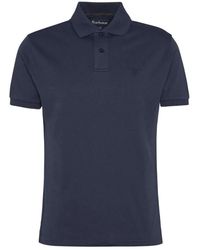 Barbour - Tops ,Blauw ,Katoen Blauw Polo Shirt Klassieke Stijl - Lyst