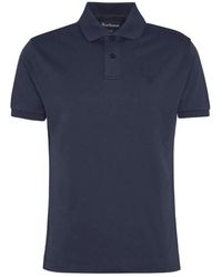Barbour - Tops ,Blauw ,Katoen Blauw Polo Shirt Klassieke Stijl - Lyst