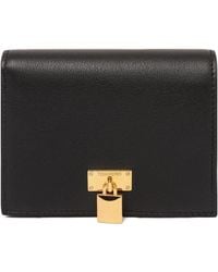 Tom Ford - Accessoires ,Zwart ,Leer Zwarte Natuurlijk Korrel Leren Compacte Portemonnee - Lyst