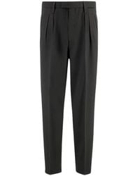 Boglioli - Broeken ,Grijs ,Wol Virgin Wool 2-Pleat Broeken - Lyst