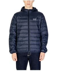 EA7 - Jassen ,Blauw ,Blauwe Jas Herfst/Winter Mannen - Lyst