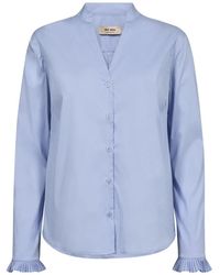 Mos Mosh - Overhemden ,Blauw ,Katoen Elegante Pleat Shirt - Lyst