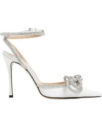 Mach & Mach - Double Bow Pumps Aus Seidensatin Mit Kristallen - Lyst