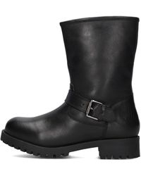 Omoda - Schoenen ,Zwart ,Leer Stijlvolle Biker Boots Met Chunky Zool - Lyst