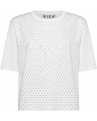 RICHMOND - T-Shirt Mit Mikro-Leuchtenden Verzierungen - Lyst